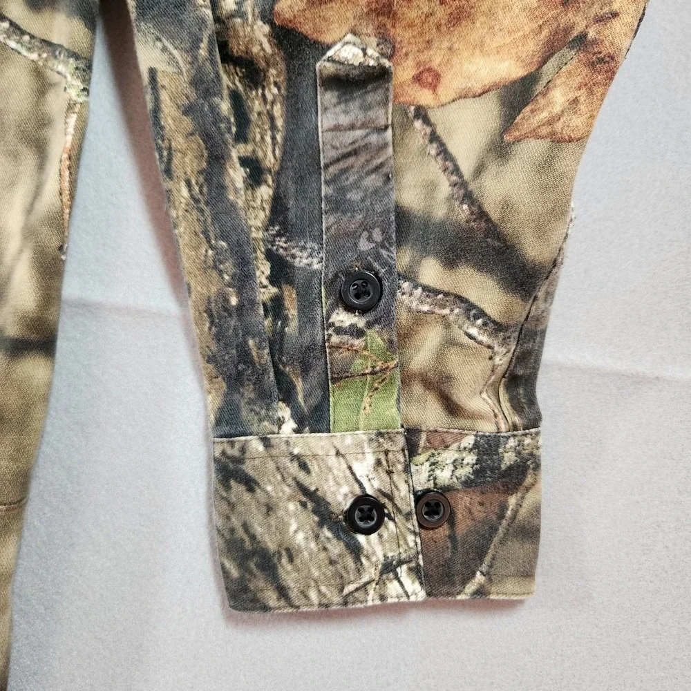 Men's Walls Mossy Oak Long Sleeve Vented Hunting Shirt Jacket Size Large